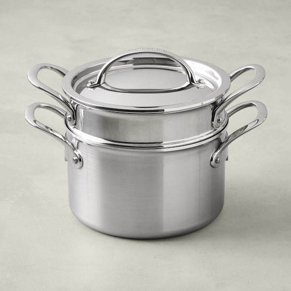 Williams Sonoma Signature Thermo-Clad™ Brushed Stainless-Steel Steamer Set, 4-Qt.