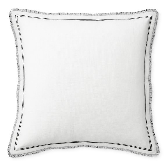 Raw Edge Reversible Linen Pillow Cover, 22