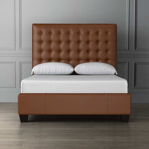 Fairfax Tall Leather Bed & Headboard Williams Sonoma