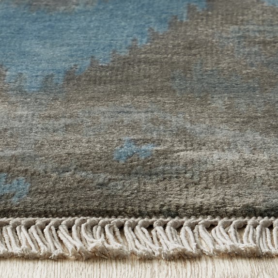 Deep Sea Ikat Hand Knotted Rug Williams Sonoma