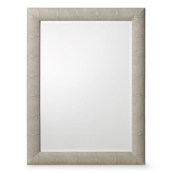 Rhodes Grey Faux Shagreen Mirror, 36