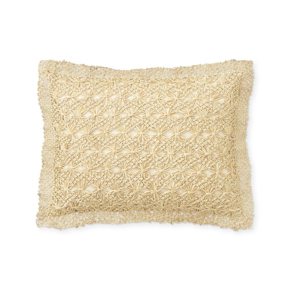AERIN Macrame Woven Raffia Pillow Cover, 12