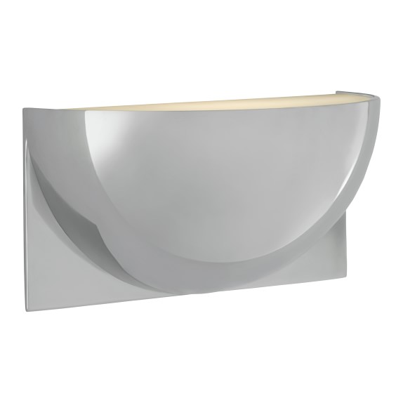 Quarter Sphere Polished Nickel Sconce, Small