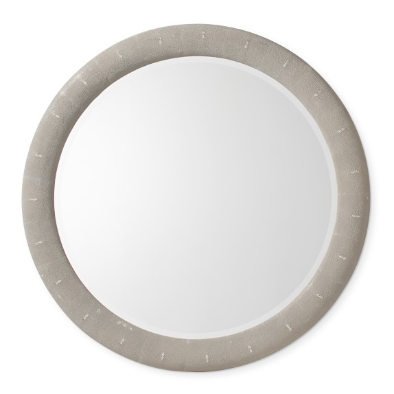 Mirrors Williams Sonoma Rhodes Grey Faux Reen Round Mirror