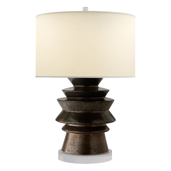 Stacked Disk Bronze Table Lamp