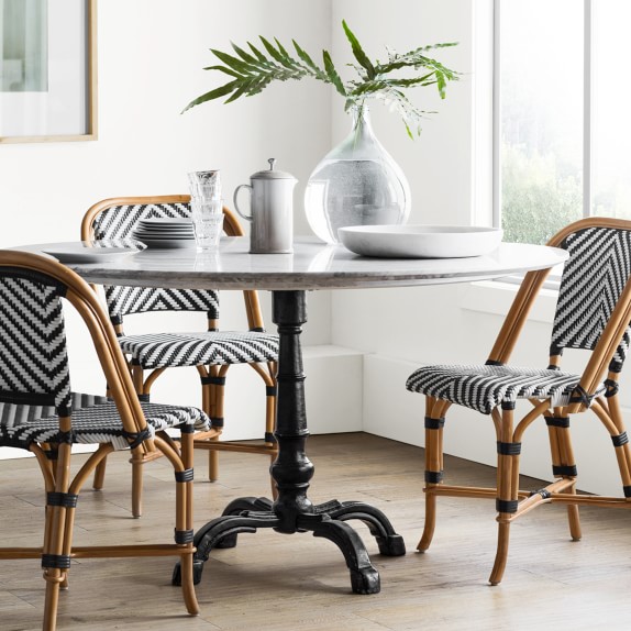 La Coupole Round Iron Bistro Table With Marble Top Williams Sonoma La Coupole Round Iron Bistro Table With Marble Top