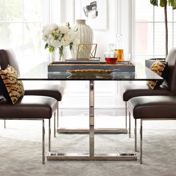 Mercer Rectangular Dining Table With Glass Top