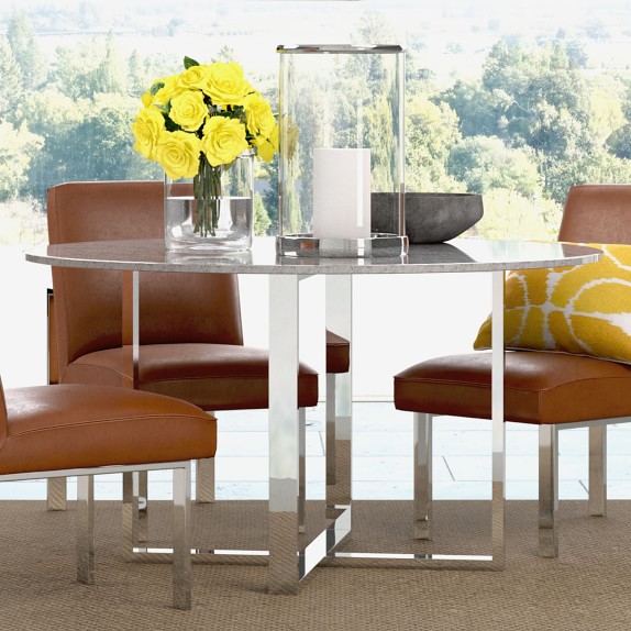 Mercer Round Dining Table with Carrara Marble Top ...