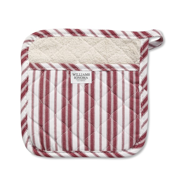 Williams Sonoma Striped Potholder, Claret Red