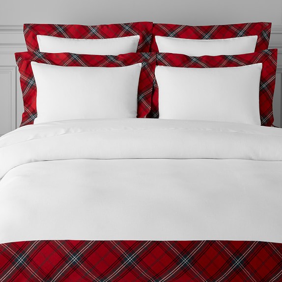 Tartan Border Linen Duvet Cover Shams Williams Sonoma Roll Over Image To Zoom