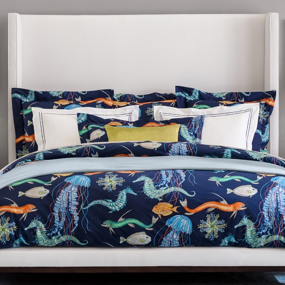 Deep Sea Printed Organic Duvet Cover Shams
