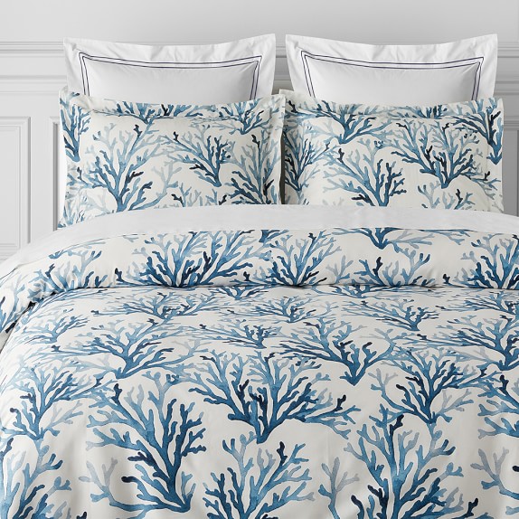 Printed Coral Duvet Cover & Shams Williams Sonoma