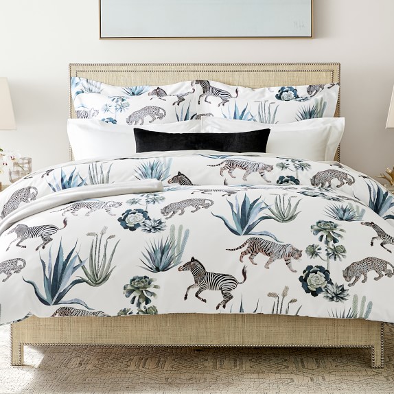 Zebra And Cheetah Printed Organic Duvet Cover Shams Williams Sonoma Zebra And Cheetah Printed Organic Duvet Cover Shams