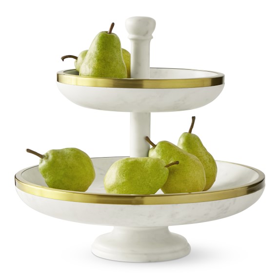 Marble and Gold Tiered Fruit Bowl Williams Sonoma