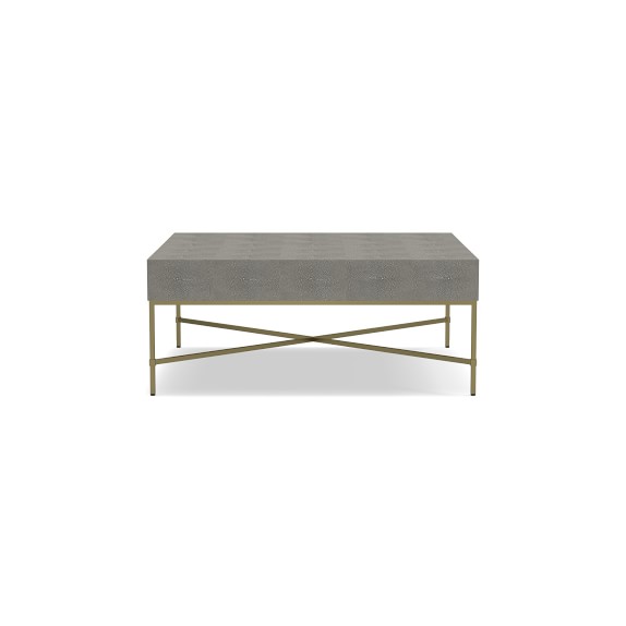 Faux Reen Square Coffee Table Grey