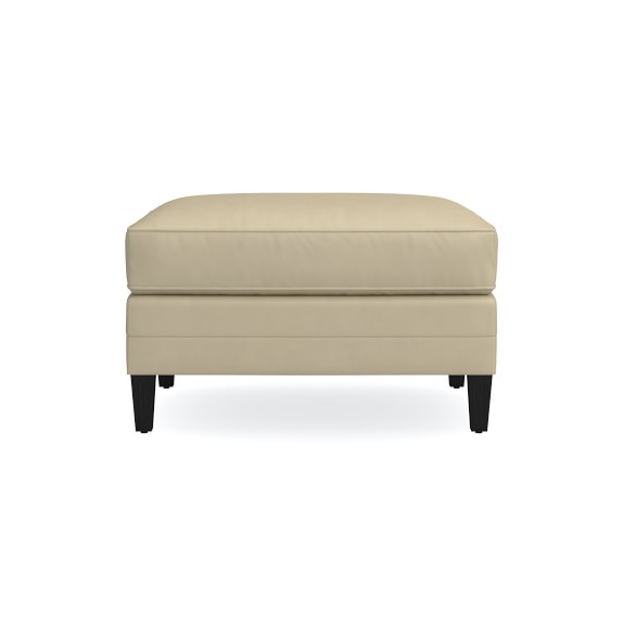 Addison Ottoman, No Nailhead, Tuscan Leather, Vellum