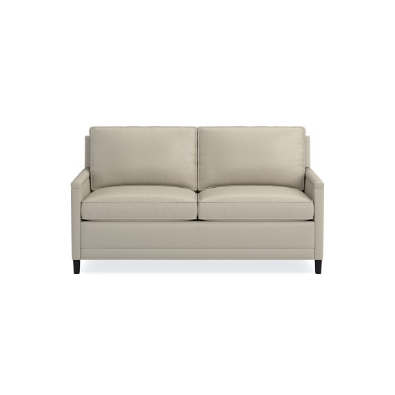 Addison 69 Sleeper Sofa No Nailhead Standard Cushion Italian Distressed Leather Ivory Ebony Leg