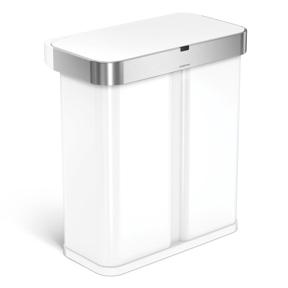 Simplehuman Dual Compartment 58L Voice & Motion Sensor Can, White