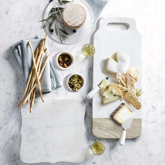 Scalloped White Marble Cheese Board Williams Sonoma