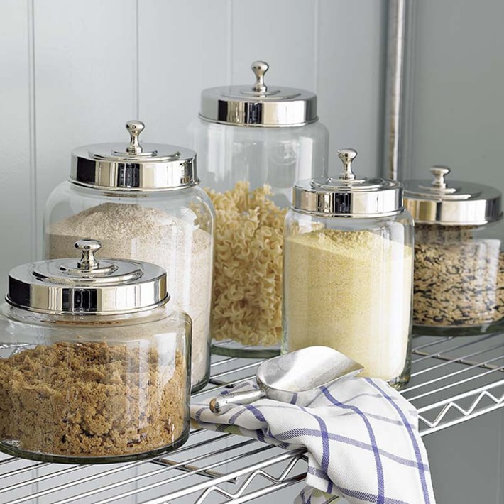 Clear Glass Kitchen Canister Sets Home Basics 4 Piece Glass Canister