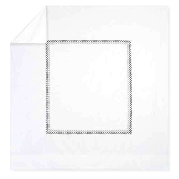 Chain Link Embroidered Duvet Cover & Shams Williams Sonoma