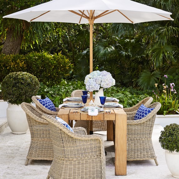 Larnaca Outdoor Teak Extendable Dining Table Williams Sonoma Scroll To Previous Item Larnaca Outdoor Extendable Dining Table Teak