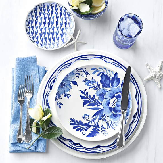 AERIN Sea Blue Appetizer Plates, Set of 4 Williams Sonoma