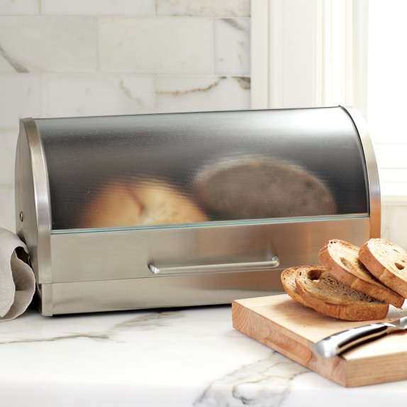 Glass Stainless Steel Bread Box Williams Sonoma