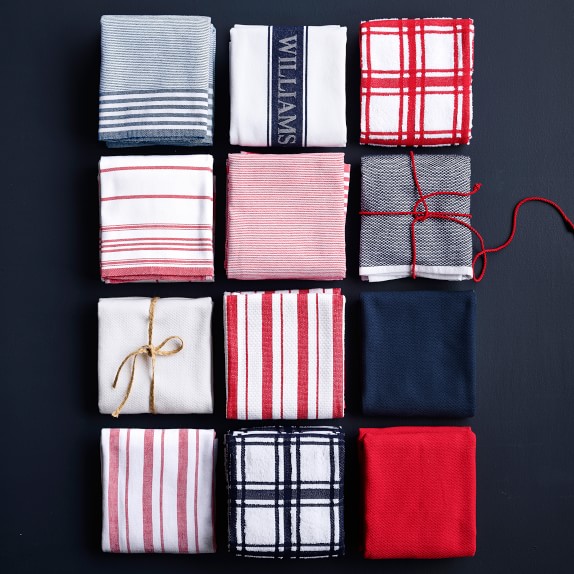 Williams Sonoma Classic Striped Towels Set Logo Towels Set 4 Pack Claret Kitchen Dining Kitchen Table Linens Ilsr Org