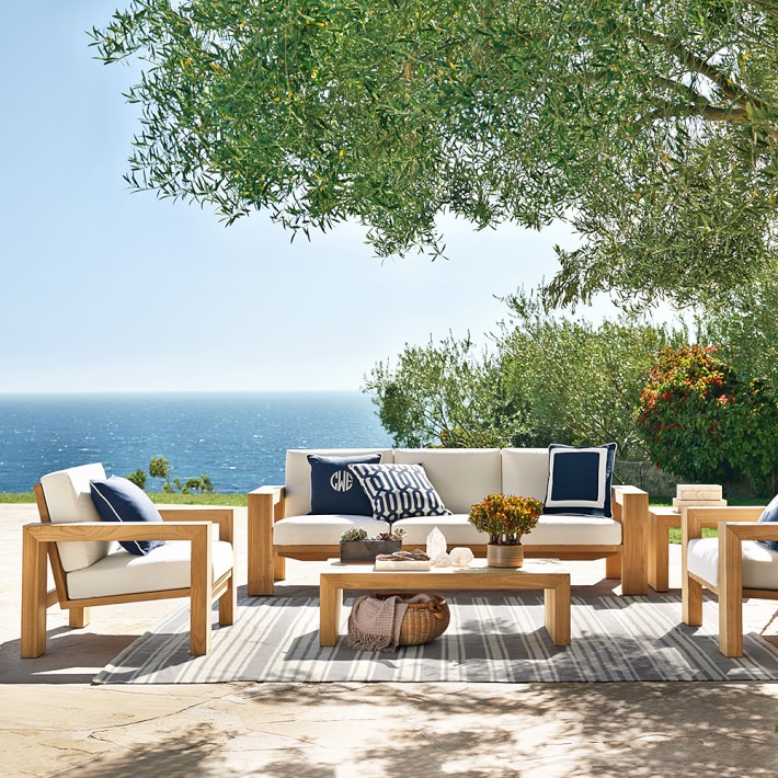 Larnaca Outdoor Teak Club Chair Williams Sonoma