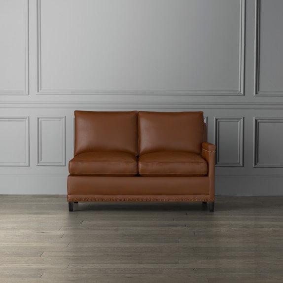 Addison Leather Customizable Sectional With Nailheads Williams Sonoma Scroll To Next Item