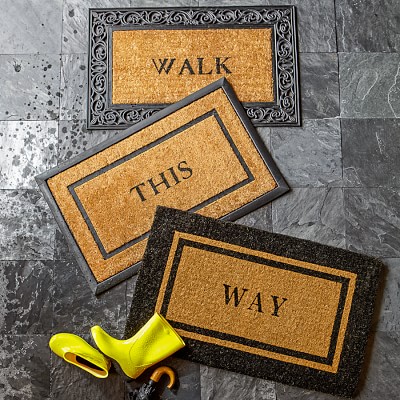 scroll coir personalized doormats rubber sonoma williams doormat mats previous