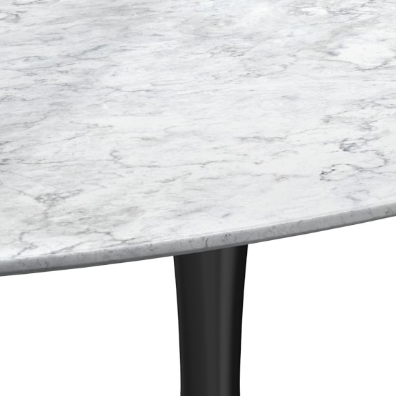 Tulip Pedestal Oval Dining Table Aged Bronze Base Williams Sonoma Scroll To Next Item