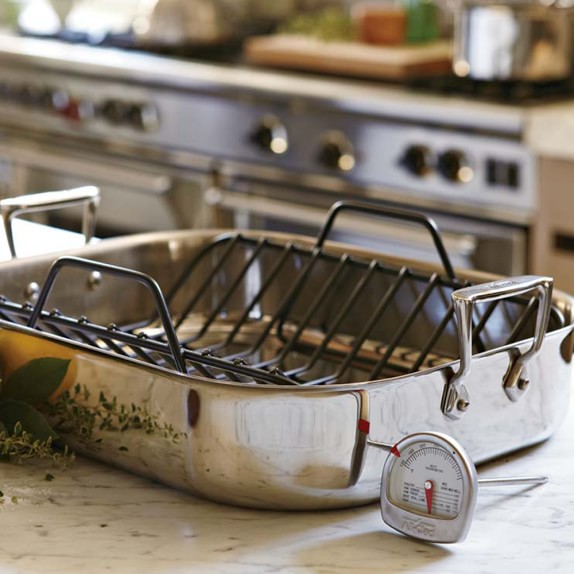 AllClad StainlessSteel Roasting Pans with Rack Williams Sonoma