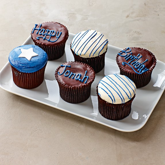 Personalized Birthday Cupcakes For Him Set Of 9 Williams Sonoma
