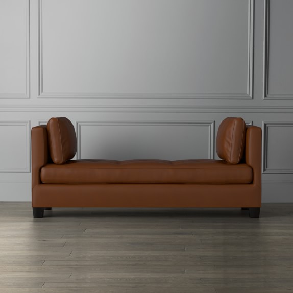 Wilshire Settee Standard Cushion Tuscan Leather Bourbon