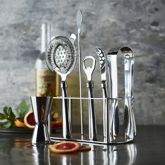 StainlessSteel Bar Tools Set with Stand Williams Sonoma