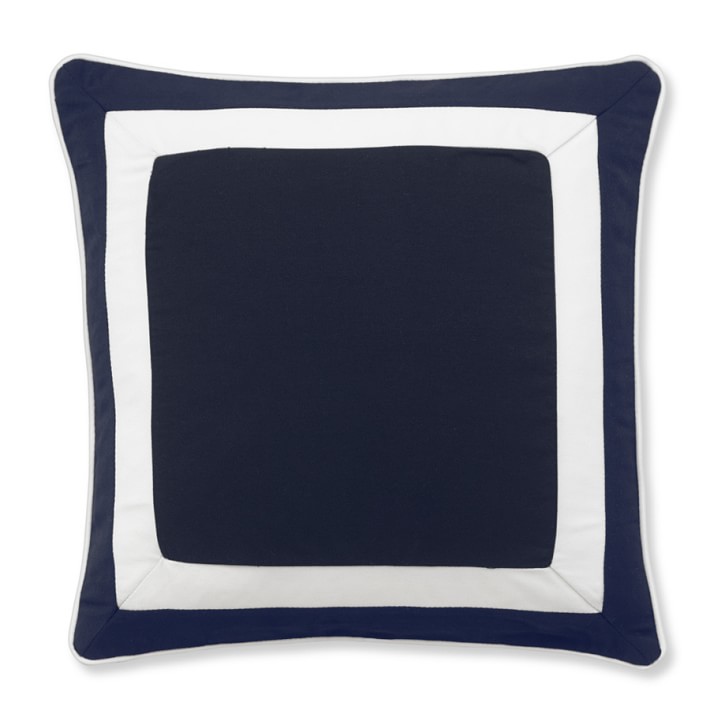 Sunbrella Solid Outdoor Pillow Cover With White Border Navy Sunbrella Solid Outdoor Pillow Cover With White Border Navy Williams Sonoma