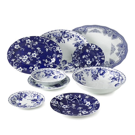 French Blue Bouquet Dinnerware Collection Williams Sonoma Roll Over Image To Zoom