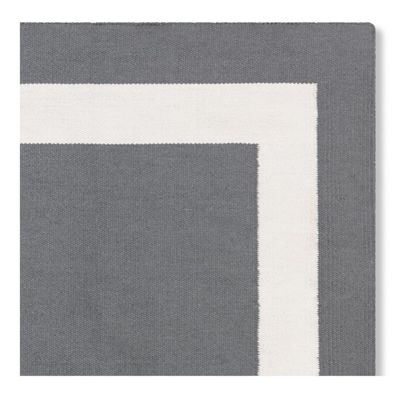 Solid Border Indoor/Outdoor Rug, Grey Williams Sonoma