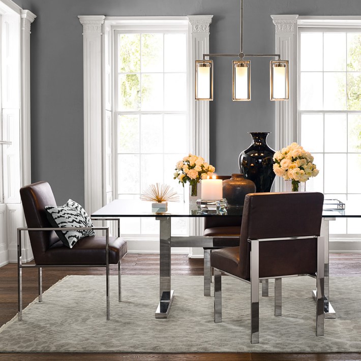 Mercer Rectangular Dining Table With Gl Top Williams Sonoma