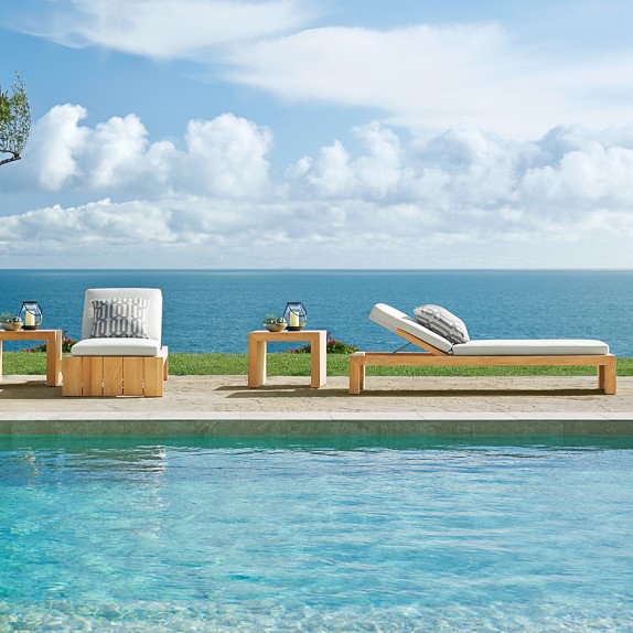 Larnaca Outdoor Teak Chaise Williams Sonoma