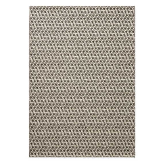 Faux Natural Textural Cane Indoor/Outdoor Rug, 6x9', Gray