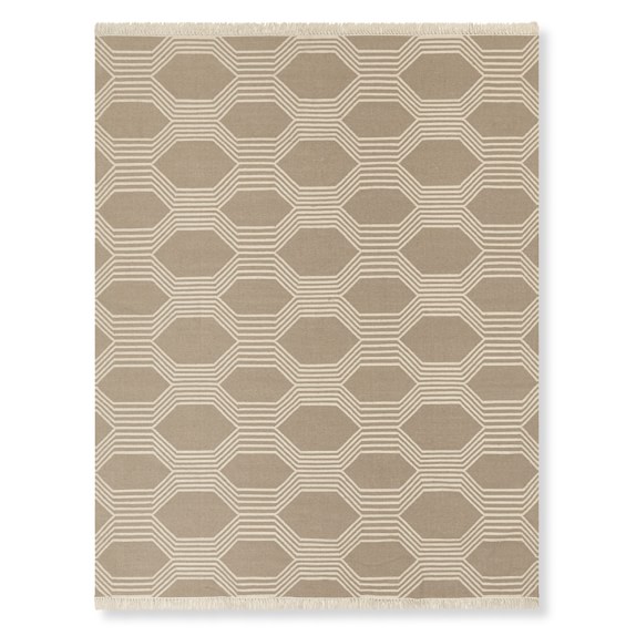 Hive Flatweave, 6x9', Silver Mink/Angora