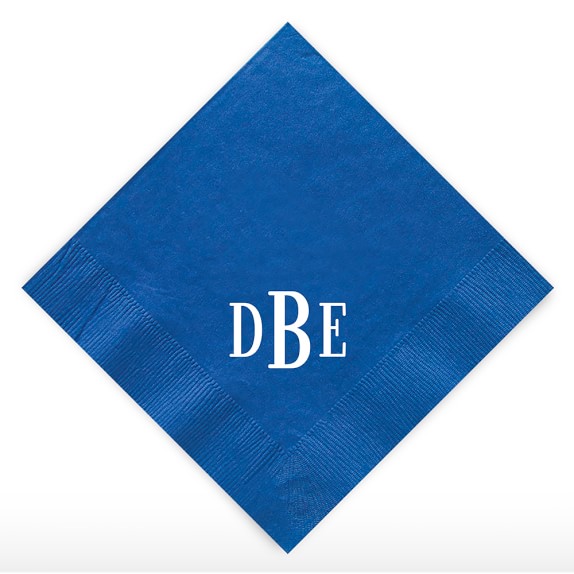 Personalized Dinner Napkins, Navy Blue, Monogram, Set of 50