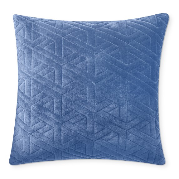 Trapeze Quilted Velvet Pillow Cover, 22