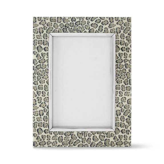 Printed Paper and Metal Picture Frame, 4X6