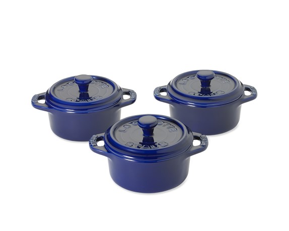 Staub Stoneware Mini Cocotte Set, Sapphire Blue