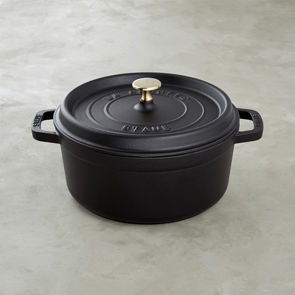 Staub Cast-Iron Round Dutch Oven, 4-Qt., Black
