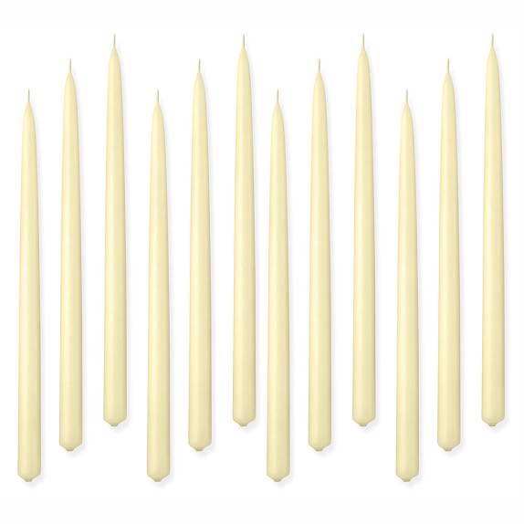 Colored Tapers, Set of 12, Ivory